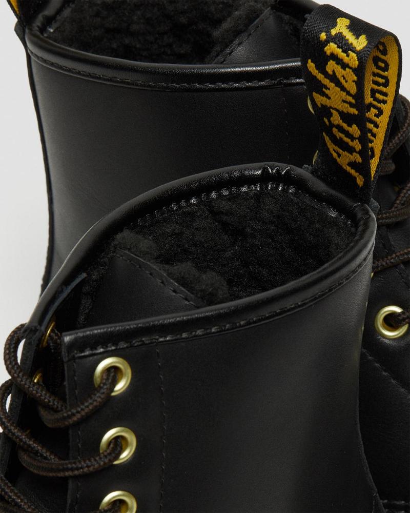 Black Men's Dr Martens 1460 DM's Wintergrip Leather Work Boots | CA 645KOR